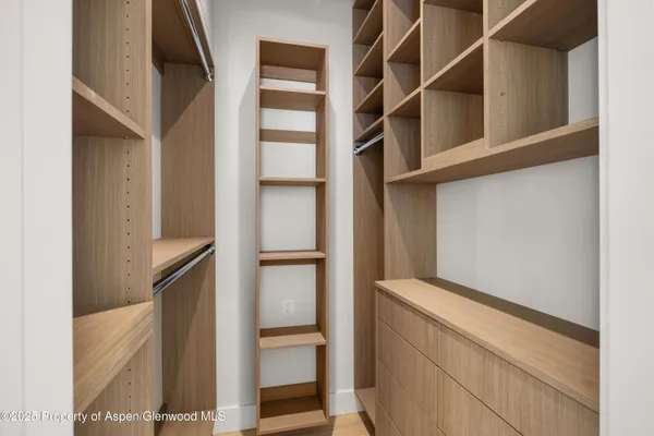 a close view of closet