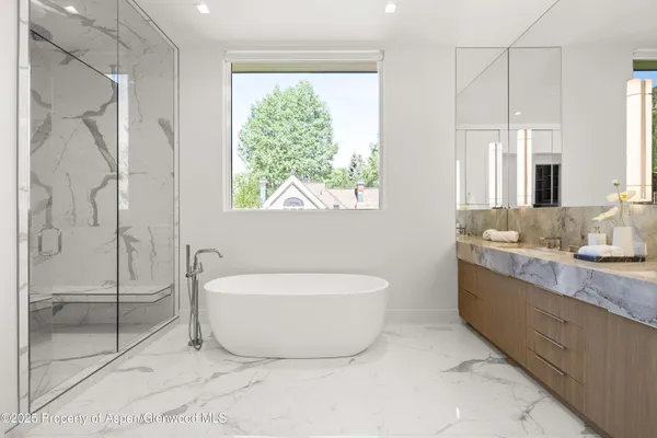 a bathroom with shower