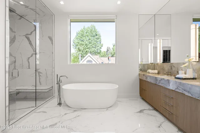 a bathroom with shower