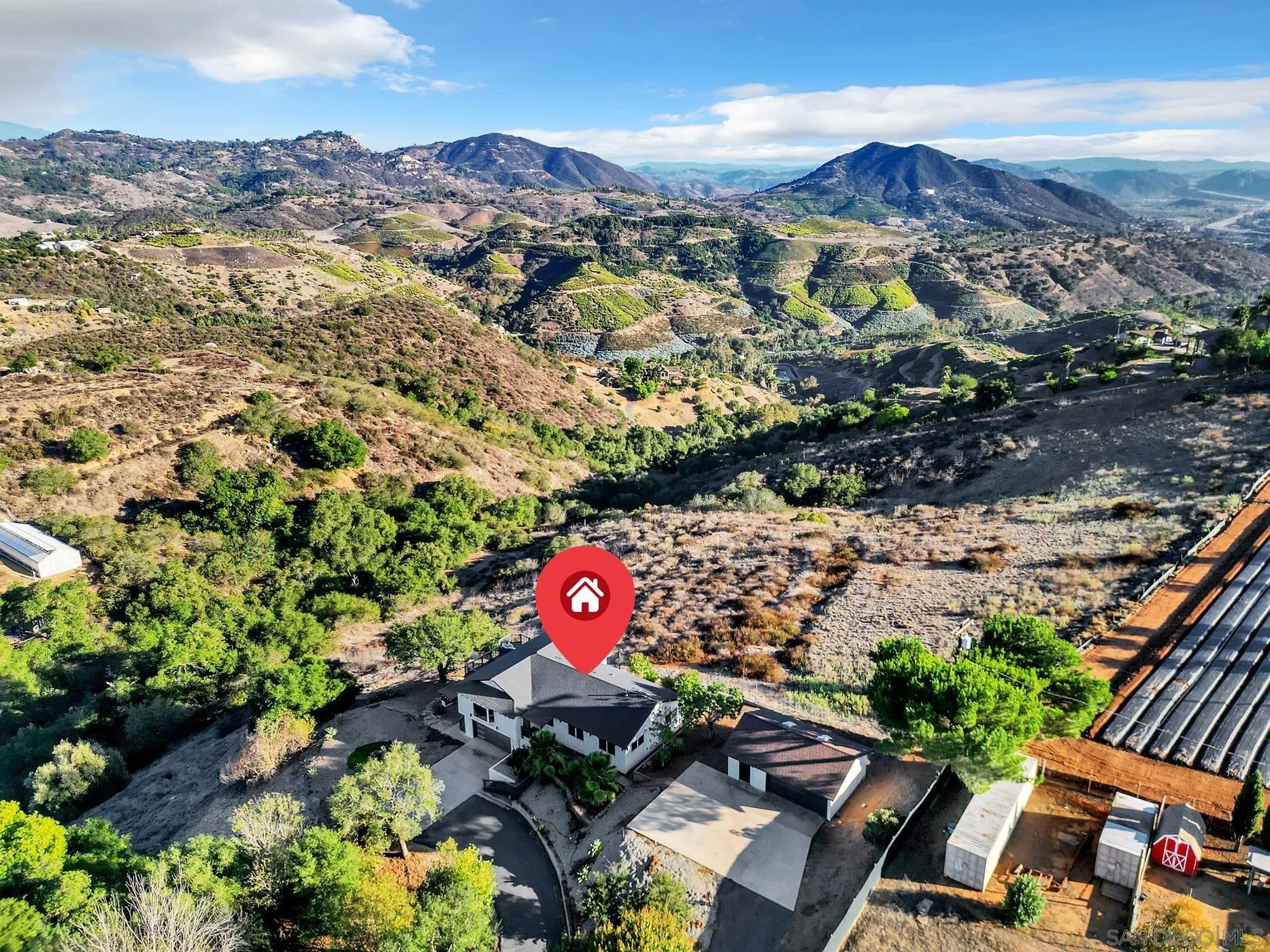 1029 Rainbow Valley Court Fallbrook, CA 92028 - Photo 74 of 75 an aerial view of residential houses with outdoor space
