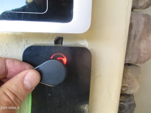 a close view of sliding door