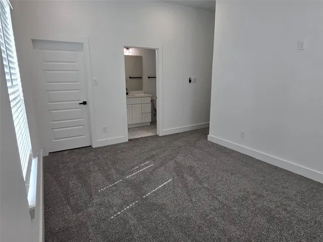 an empty room with closet