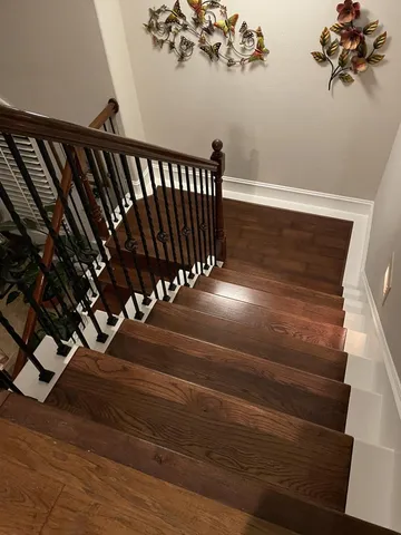 a view of a kitchen from the hallway