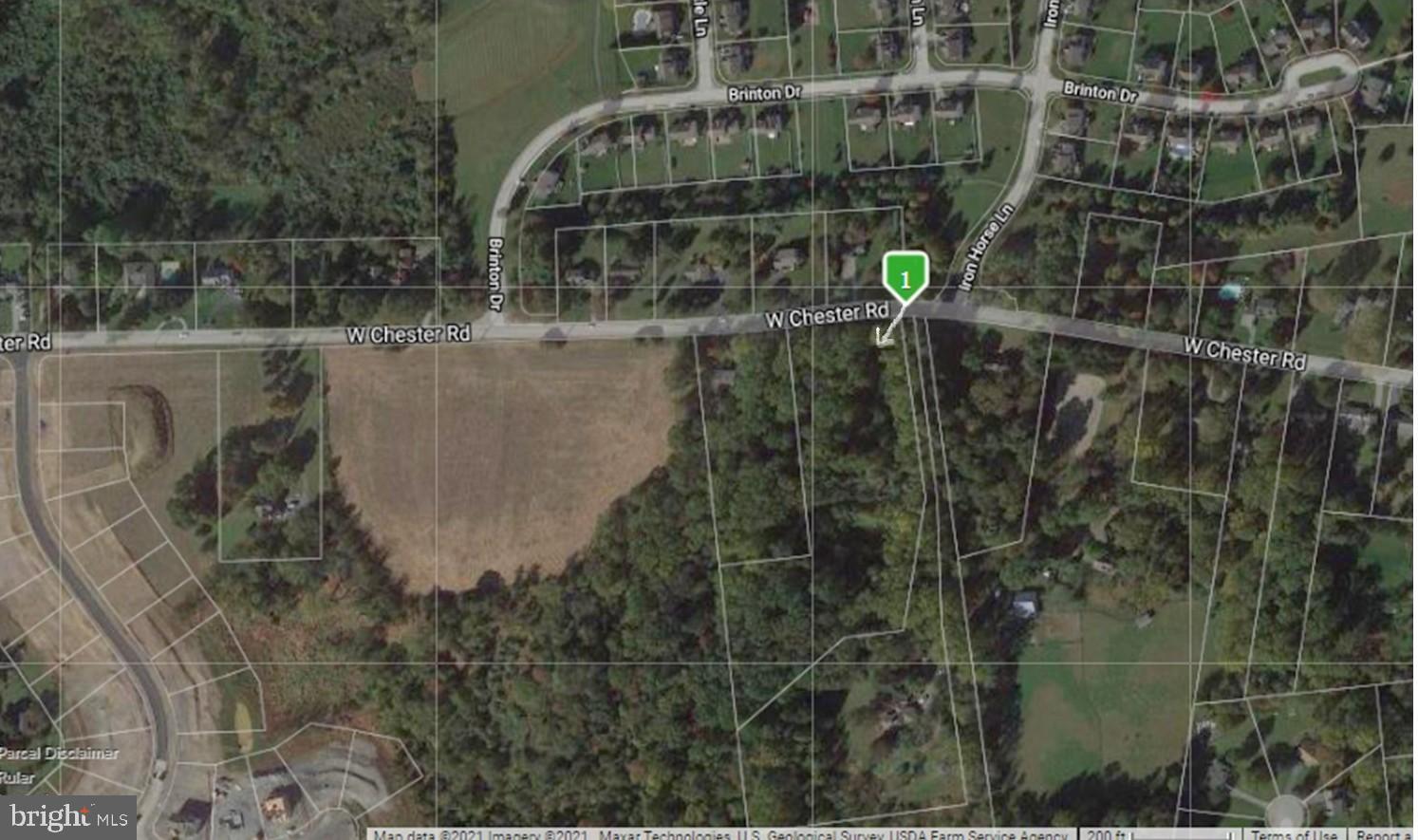 2290 West Chester Road Coatesville, PA 19320 - Photo 2 of 4 Google Earth view of the land with the lot noted.