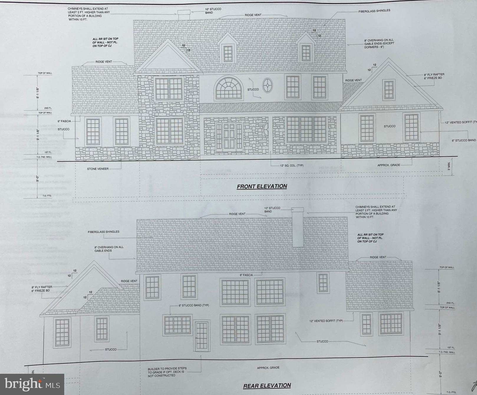 2290 West Chester Road Coatesville, PA 19320 - Photo 4 of 4 Front and Rear Elevations for Proposed Home