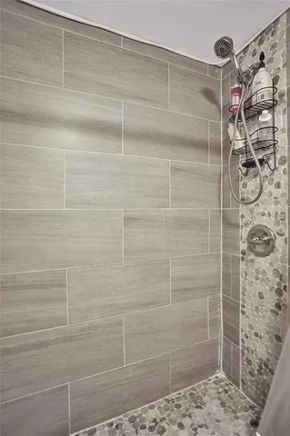 a bathroom with a shower