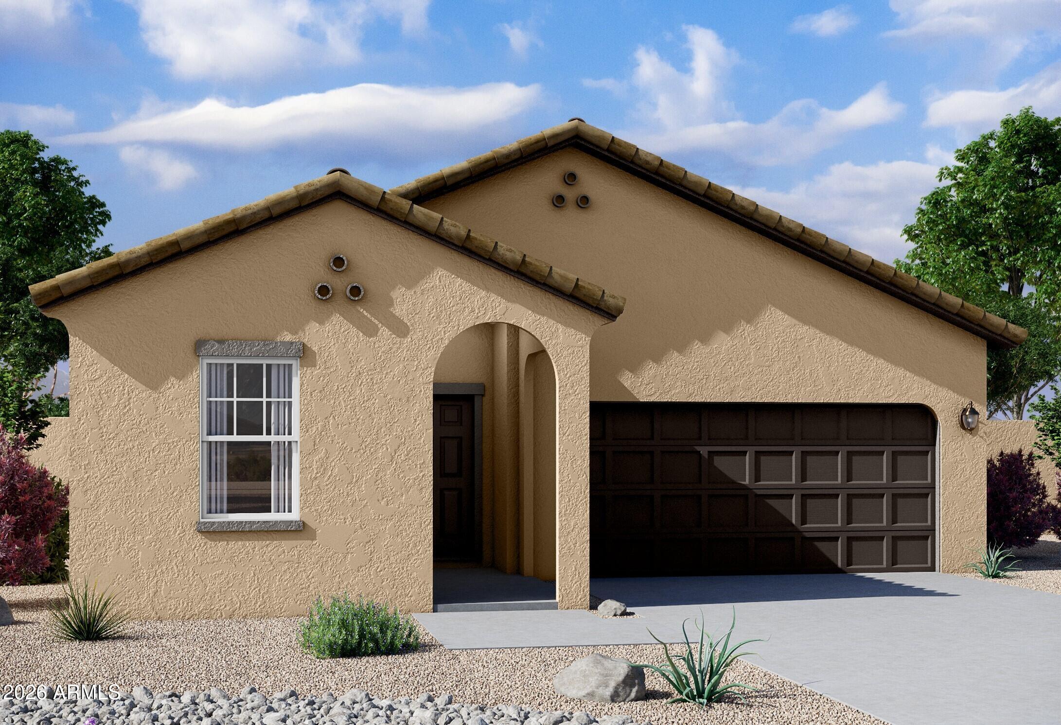 2152 Night Rider Road San Tan Valley, AZ 85140 - Photo 1 of 11 a front view of a house with a yard