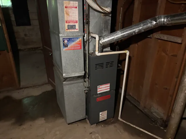 a close view of water heater room