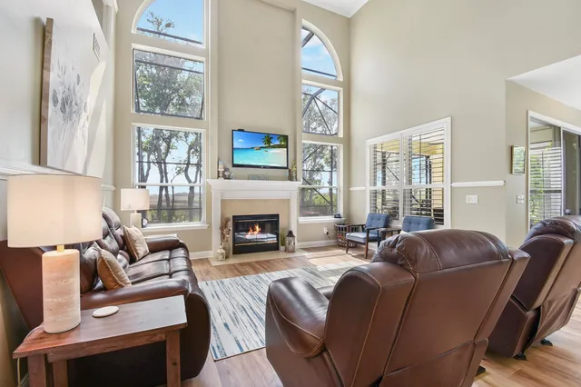 a view of an outdoor space and tennis court