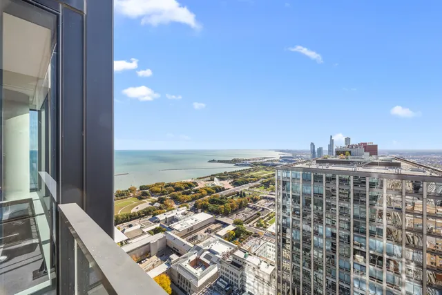 a view of a city with tall buildings