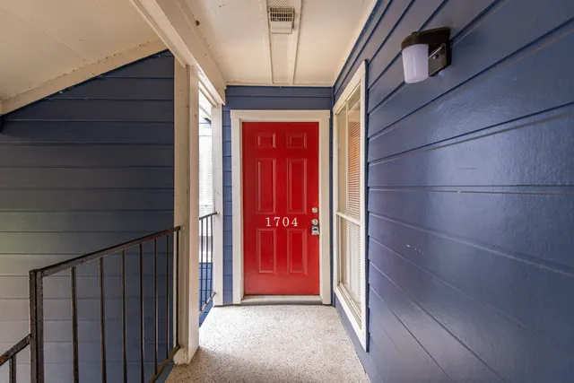 a view of wooden door