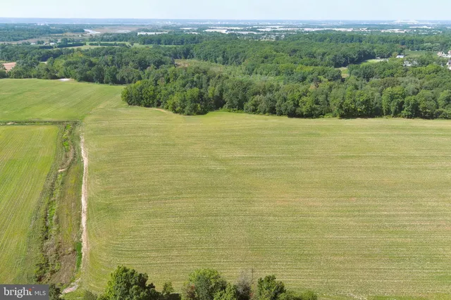 a view of a field with an ocean view