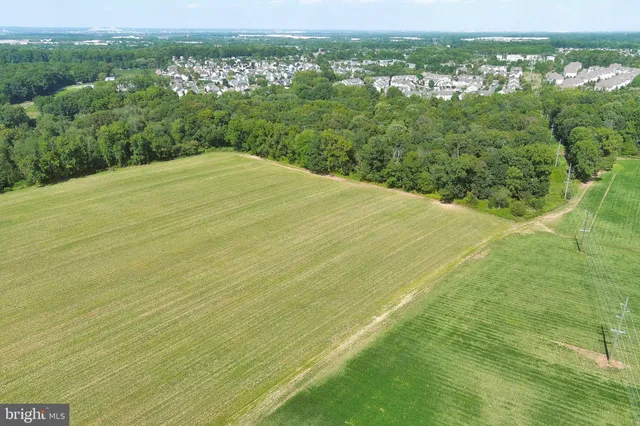 a view of a field with an ocean view
