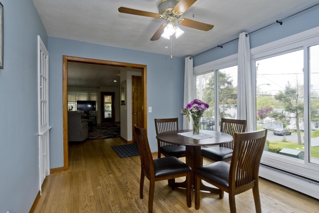 87 Benz Street Springfield, MA 01118 - Photo 14 of 30 a dining room with furniture potted plants and wooden floor