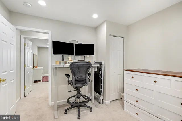 a view of workspace with furniture and tv