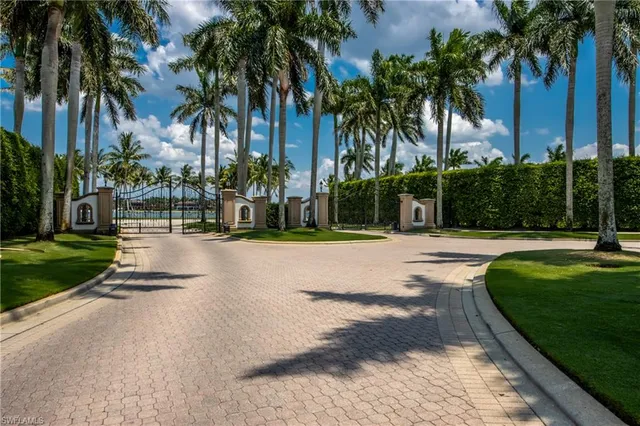 a view of a swimming pool with a garden