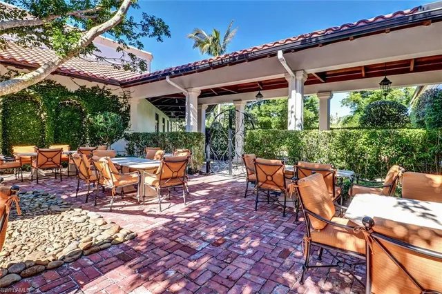 a outdoor space with chairs