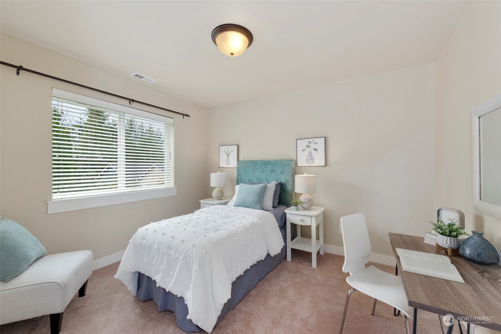 2406 196th Place Southeast Bothell, WA 98012 - Photo 20 of 30 a bedroom with a bed window and a table