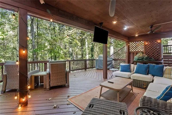 a workspace with furniture and a window