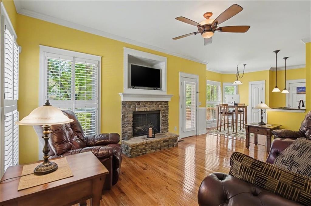 101 Oscar Lane Dallas, GA 30132 - Photo 11 of 55 a living room with fireplace furniture and a flat screen tv