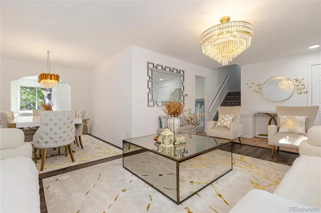 a living room with furniture