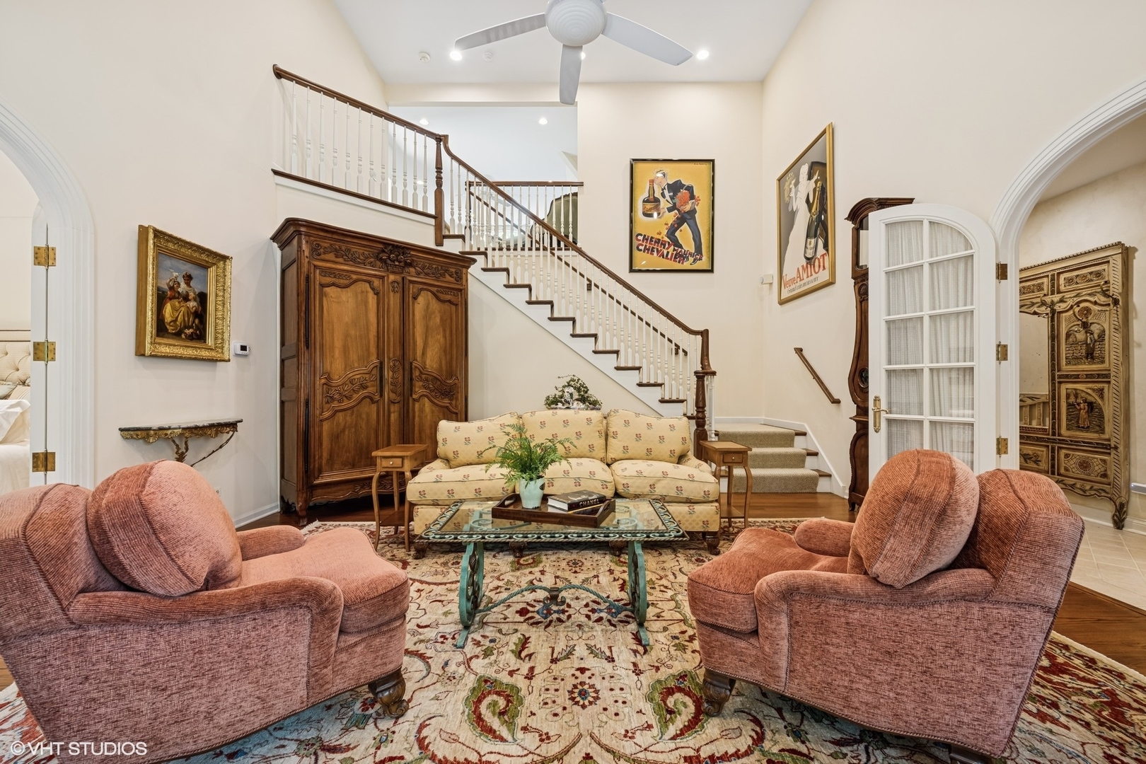 85 Ela Road Inverness, IL 60067 - Photo 26 of 89 a living room with furniture fireplace and a chandelier