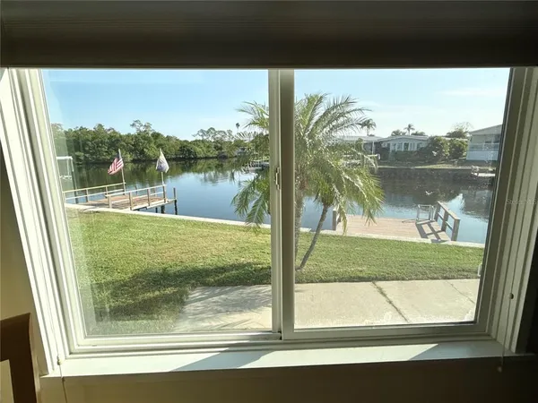a view of a window and lake view