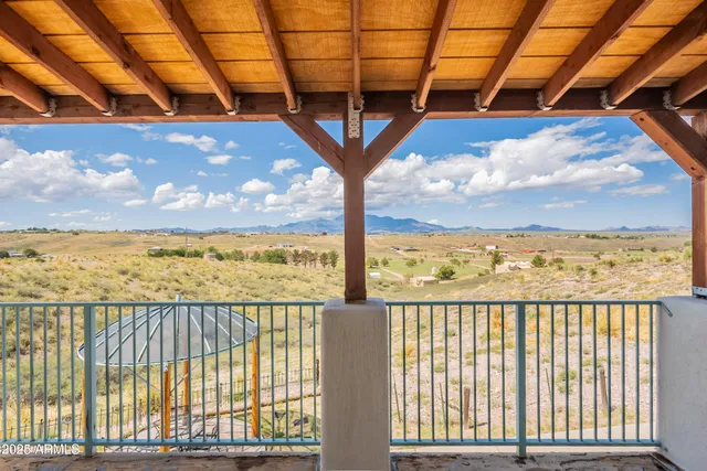 a view of a city from a balcony