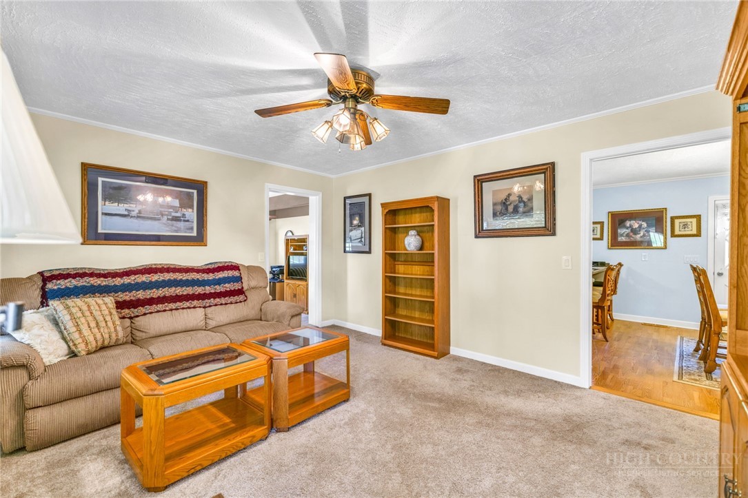 346 Piney Creek Road Lansing, NC 28643 - Photo 14 of 24 a living room with furniture and a ceiling fan