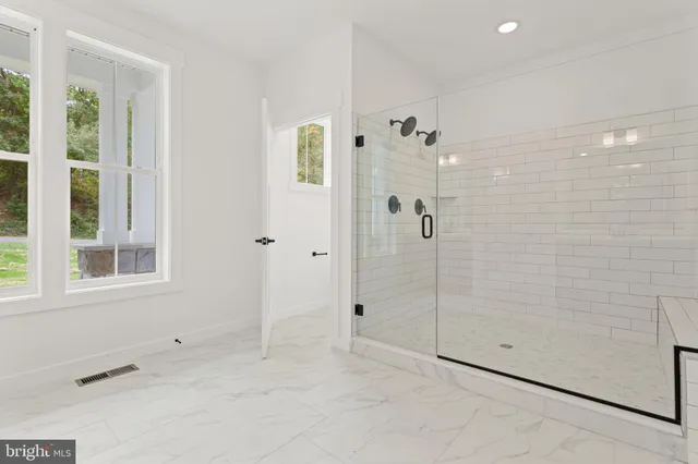 an empty room with windows