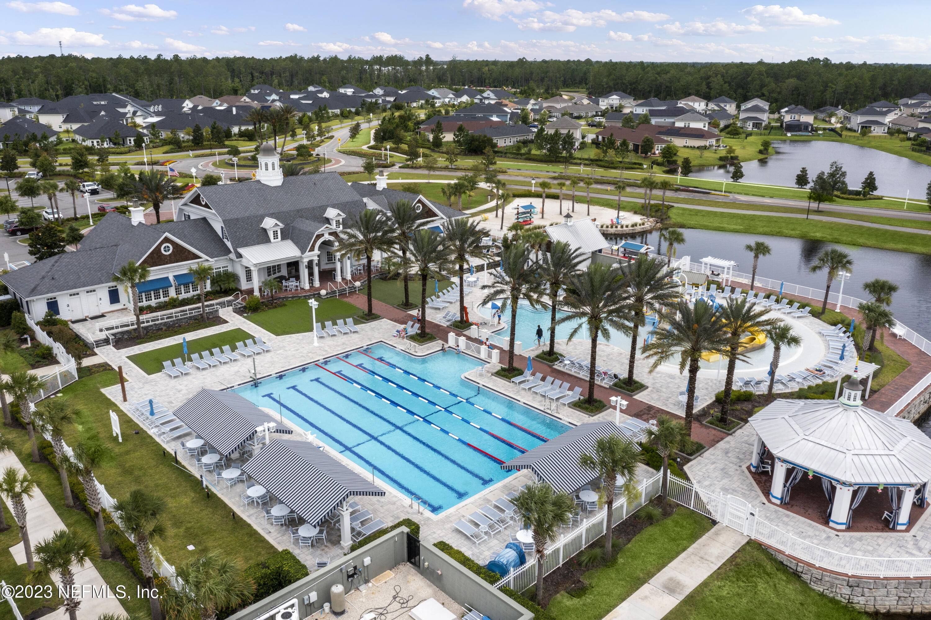 36 Strobe Court St. Augustine, FL 32095 - Photo 46 of 47 an aerial view of a house with a garden and lake view