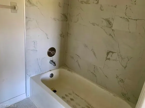 a bathroom with a tub