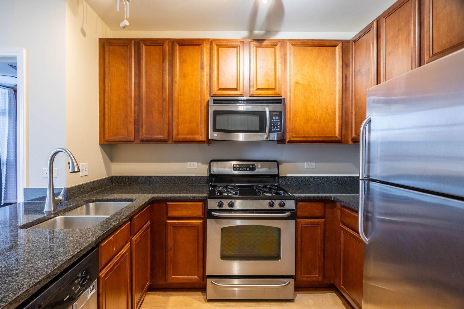 1255 South State Street, Unit 905 Chicago, IL 60605 - Photo 7 of 24 a kitchen with a stove microwave and sink