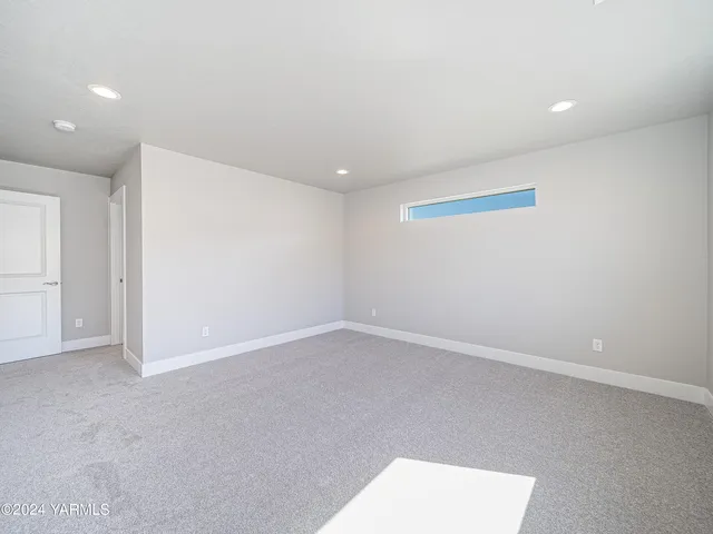 an empty room with a workbench