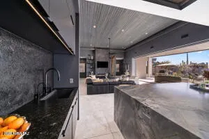 a living room with furniture