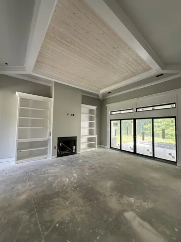 a view of backyard with green space