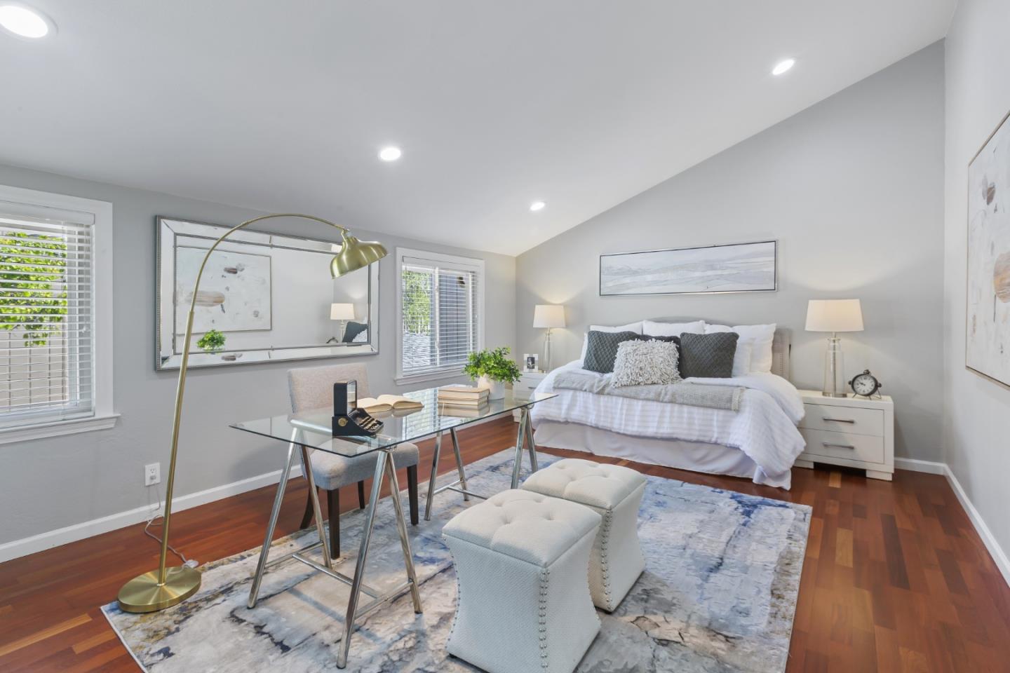 22856 Poplar Grove Square Cupertino, CA 95014 - Photo 12 of 82 a bedroom with a bed and wooden floor