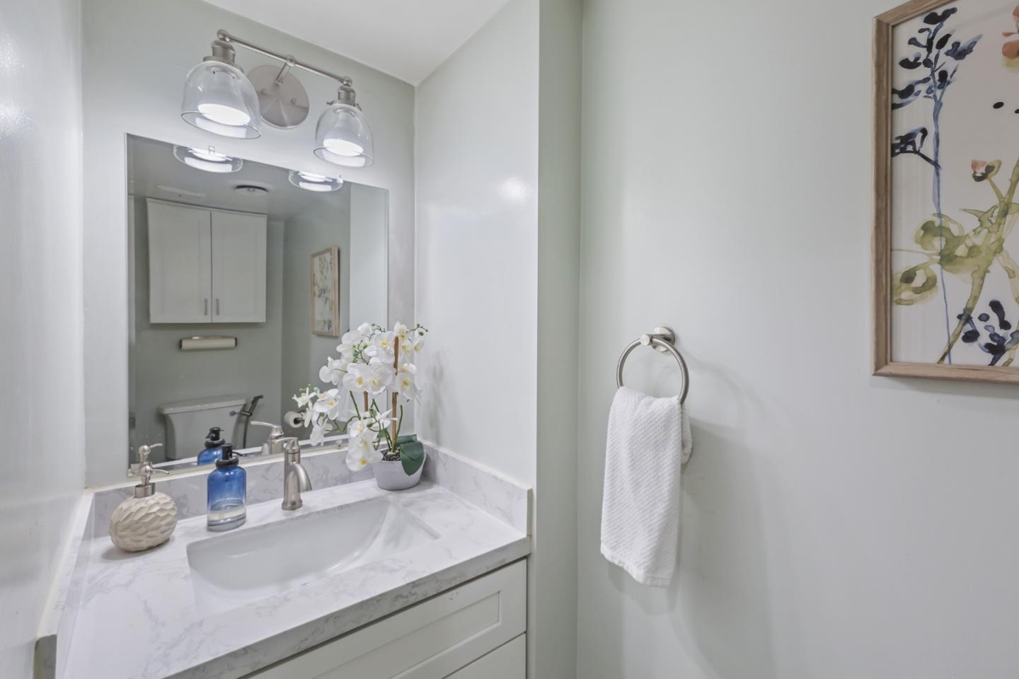22856 Poplar Grove Square Cupertino, CA 95014 - Photo 23 of 82 a bathroom with a sink vanity and a mirror