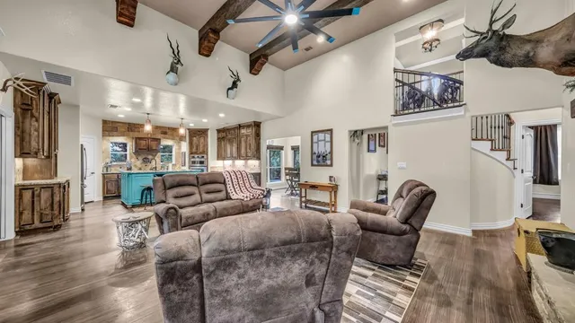 a living room with furniture