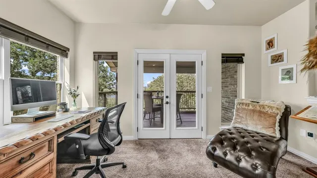 a bedroom with furniture and a window