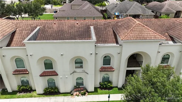 a front view of multiple houses