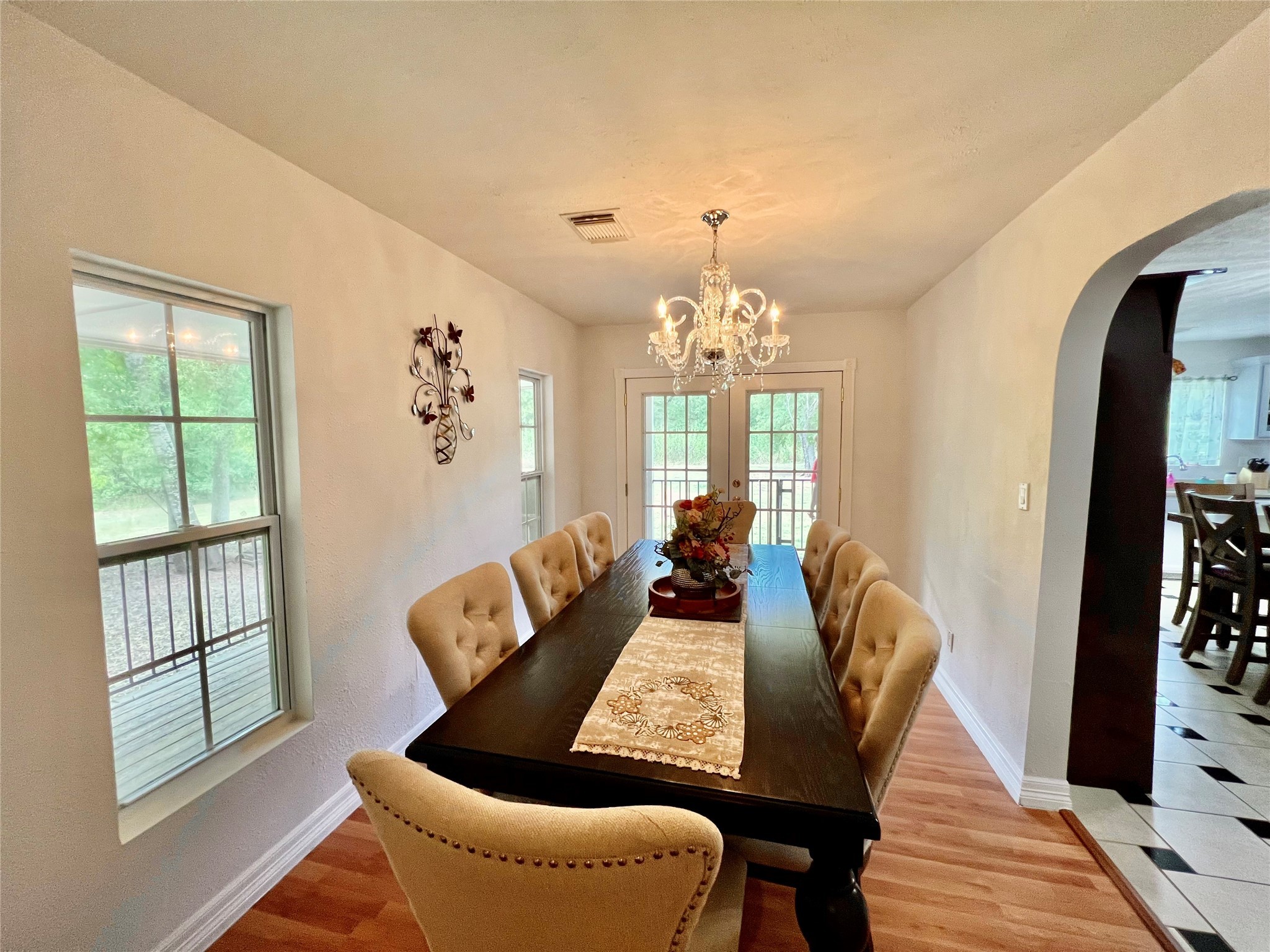 39425 Donigan Road Brookshire, TX 77423 - Photo 8 of 32 a view of a dining room with furniture a chandelier and wooden floor