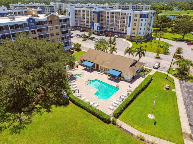 a view of a swimming pool and outdoor space