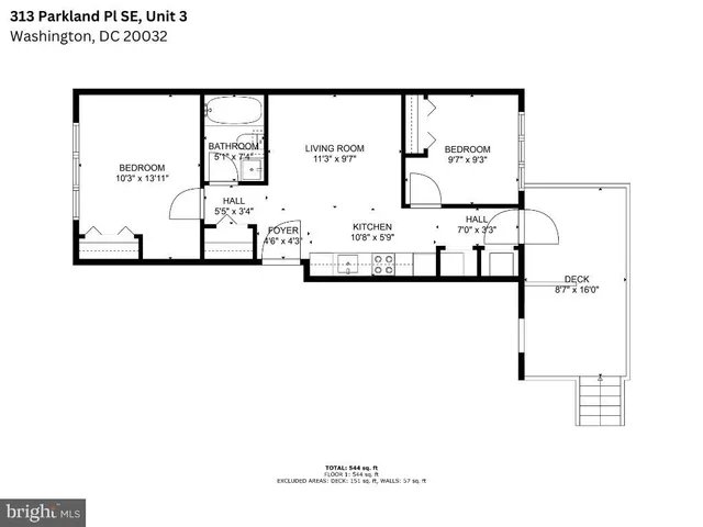 $1,500 | 313 Parkland Place Southeast, Unit 3, Washington, DC 20032