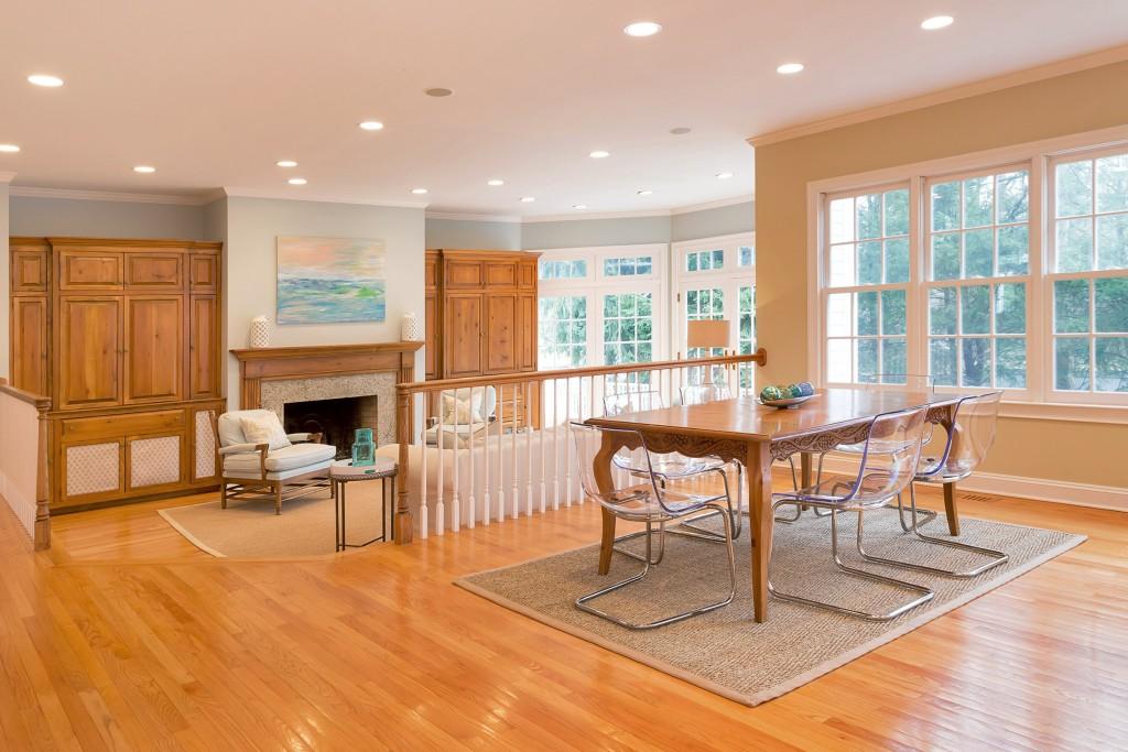 141 Brookside Road Darien, CT 06820 - Photo 7 of 26 a living room with furniture a fireplace and a table