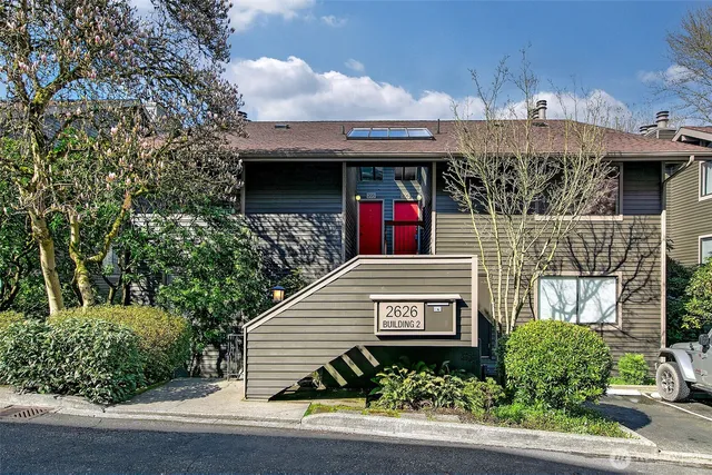 a view of a house with a garage