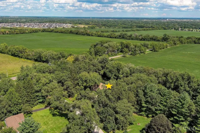 a view of a field with an ocean