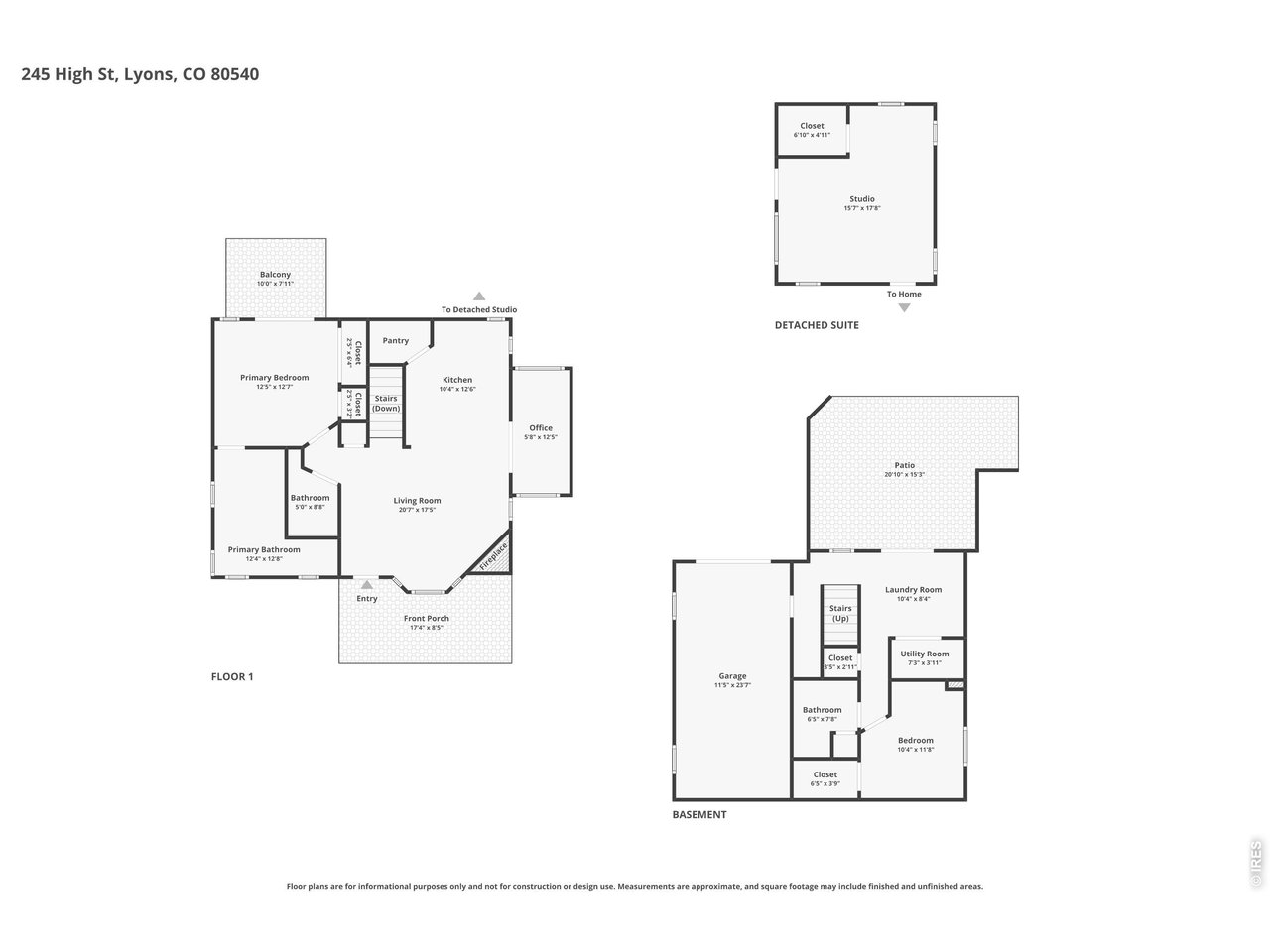 245 High Street Lyons, CO 80540 - Photo 49 of 49 Floorplan 245 High St