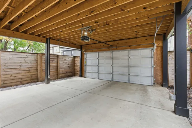 a view of a garage