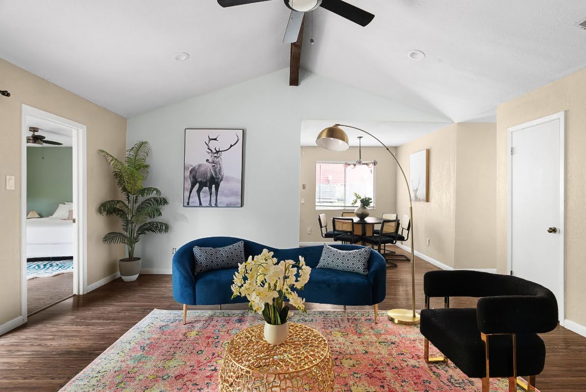 2320 Montclaire Street, Unit A Austin, TX 78704 - Photo 10 of 36 a living room with furniture rug and window